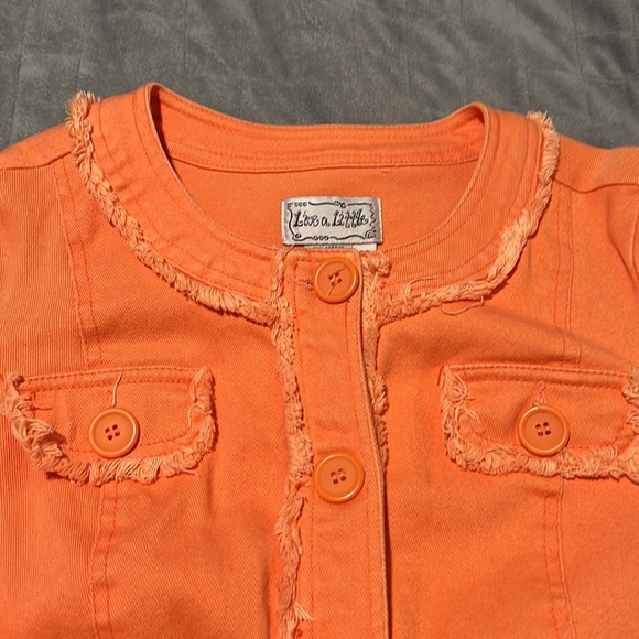Live a Little Orange Blazer, Jacket, Fringe, Retro, Boho, Hippie, Size PS - Picture 4 of 9